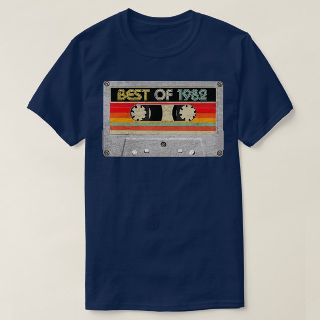 Camiseta Mejor Cinta Cassette De Cumpleaños 40 De 1982 (Diseño del anverso)