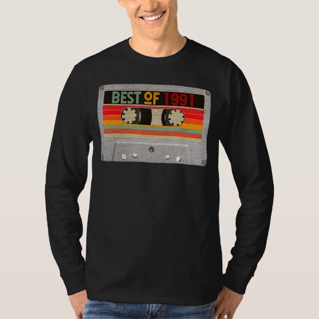 Camiseta Mejor Cinta De Cassette Mixtape De 1991 Cumpleaños (Anverso)