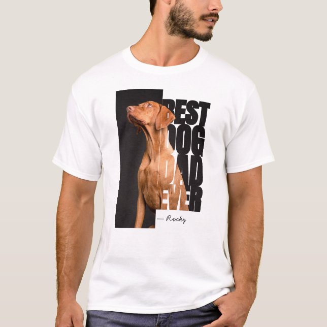 Camiseta Mejor cita de papá perro con foto y nombre Persona (Anverso)