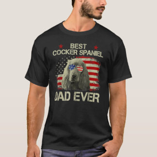 Camiseta Mejor Cocker Spaniel Dad EEUU Flag Dog Lover Fat