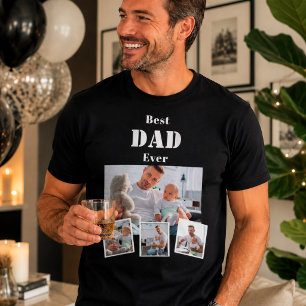 Camiseta Mejor collage de fotos de padre papá