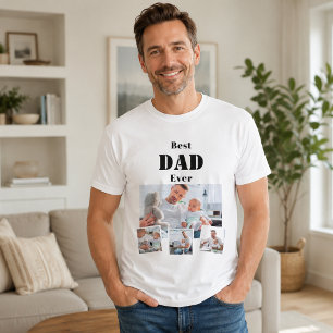 Camiseta Mejor collage de fotos de papá padre