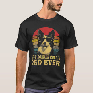 Camiseta Mejor Collie Fronterizo Papá Perro Amantes Retro V