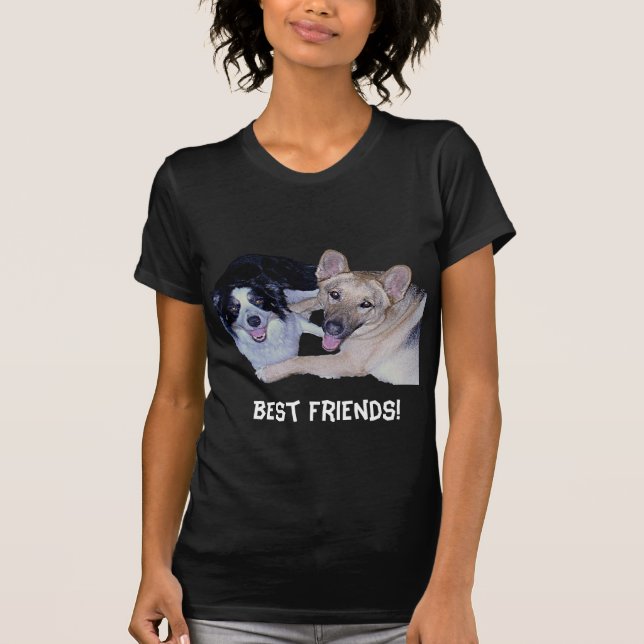 Camiseta Mejor Compañero de Amigos Collie y Pastor Alemán (Anverso)