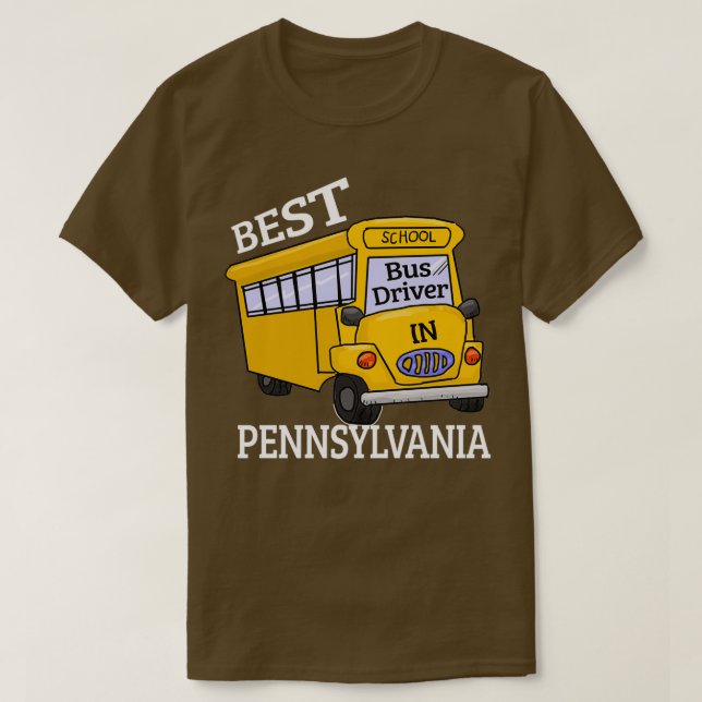 Camiseta Mejor Conductor de Autobús Escolar de Pennsylvania (Diseño del anverso)