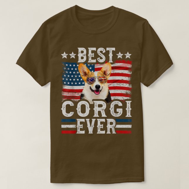 Camiseta Mejor Corgi Bandera Estadounidense 4 De Julio (Diseño del anverso)