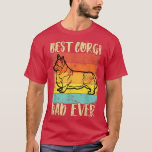 Camiseta Mejor Corgi Dad Diseño Retro Vintage Sunset
