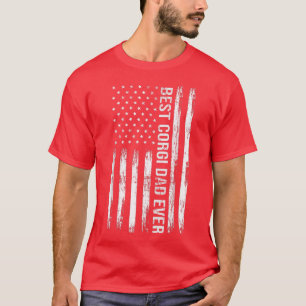 Camiseta Mejor Corgi Dad Ever Tee Dog Lover American Flag P