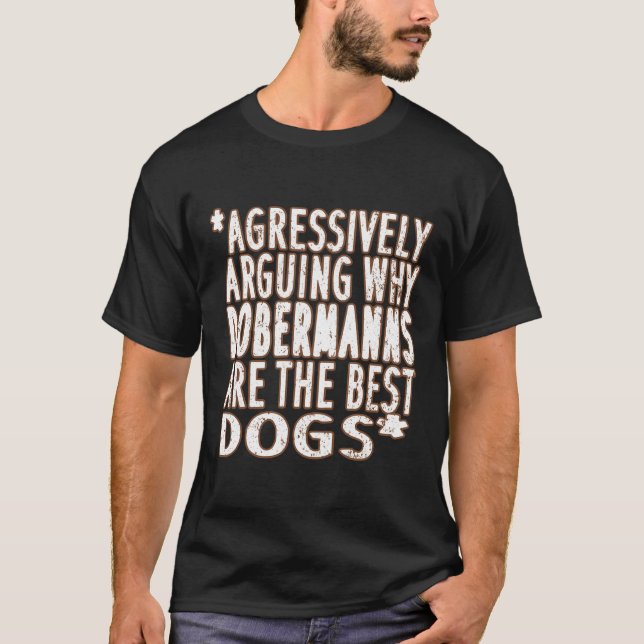 Camiseta Mejor Corto Doberman Mezcla de Perro Diciendo Papi (Anverso)