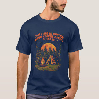 Camiseta Mejor cuando se come malvaviscos Comida para acamp