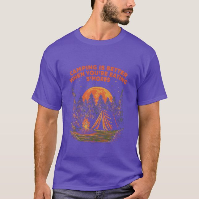 Camiseta Mejor cuando se come malvaviscos Comida para acamp (Anverso)