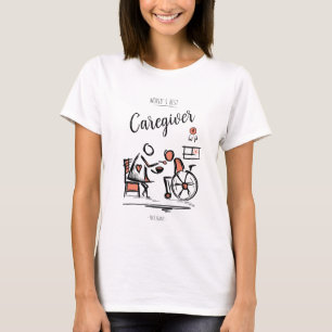 Camiseta Mejor cuidador y persona del mundo en silla de rue