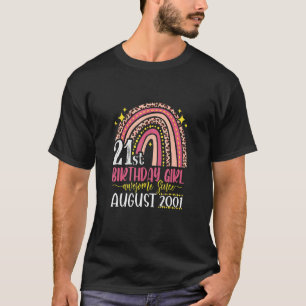 Camiseta Mejor cumpleaños 21 de leopardo rosa de agosto arc