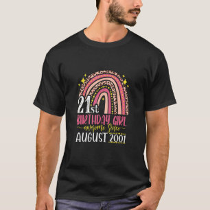 Camiseta Mejor cumpleaños 21 de leopardo rosa de agosto arc