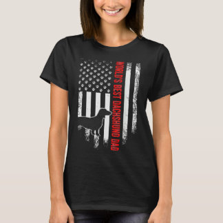 Camiseta Mejor Dachshund Dad S De La Bandera Estadounidense