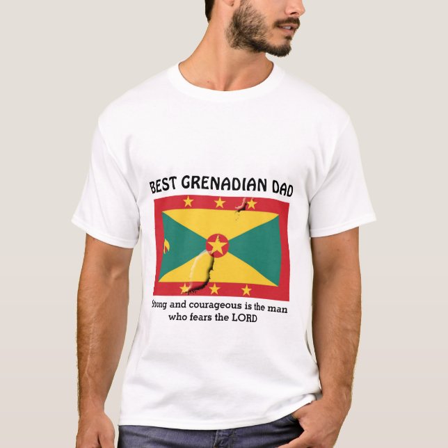 Camiseta MEJOR DAD GRENADIENSE Fuerte valiente Personalizad (Anverso)