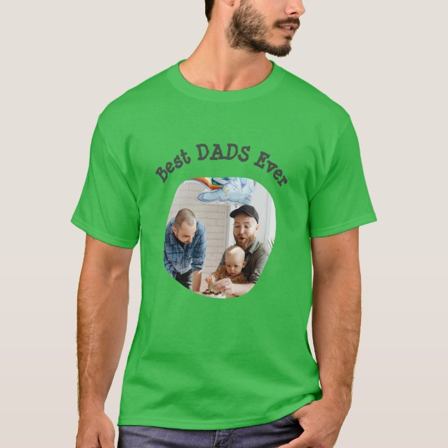 Camiseta Mejor DADS siempre LGBTQ sube tu foto cuadrada (Anverso)