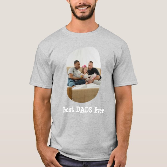 Camiseta Mejor DADS siempre LGBTQ sube tu foto familiar (Anverso)