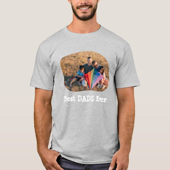 Camiseta Mejor DADS siempre LGBTQ subir tu foto horizontal (Anverso)