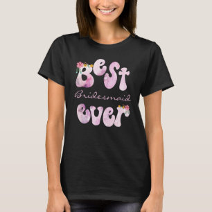 Camiseta Mejor Dama de Honor Rosa Retro