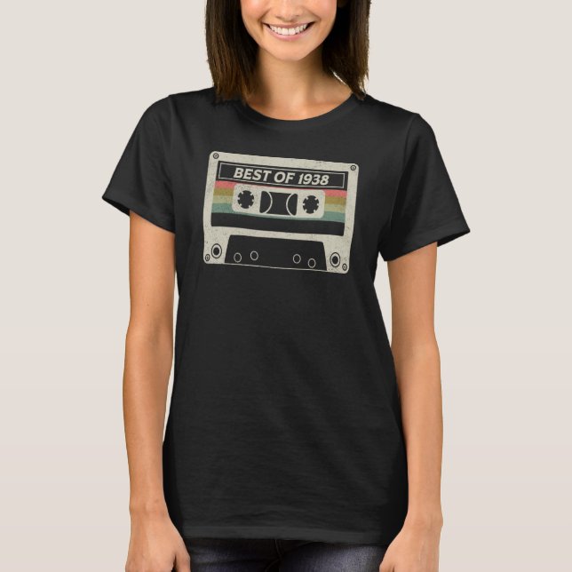 Camiseta Mejor De 1938 85º Cumpleaños Cassette Ta De 85 Año (Anverso)