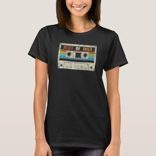 Camiseta Mejor De 1953 70ª Cinta De Cassette De Cumpleaños (Anverso)