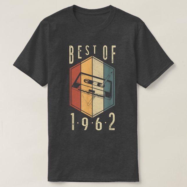 Camiseta Mejor De 1962 Regalos De 60 Años Cassette Tape 60t (Diseño del anverso)