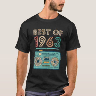 Camiseta Mejor De 1963 59º Nacimiento Cassette Retro Vintag