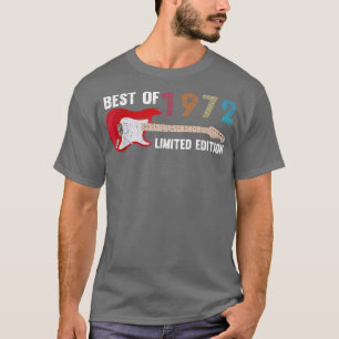 Camiseta Mejor de 1972 50 años fanático de la música guitar