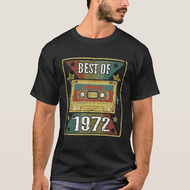 Camiseta Mejor De 1972 Retro De Cinta De Cassette Clásica M (Anverso)