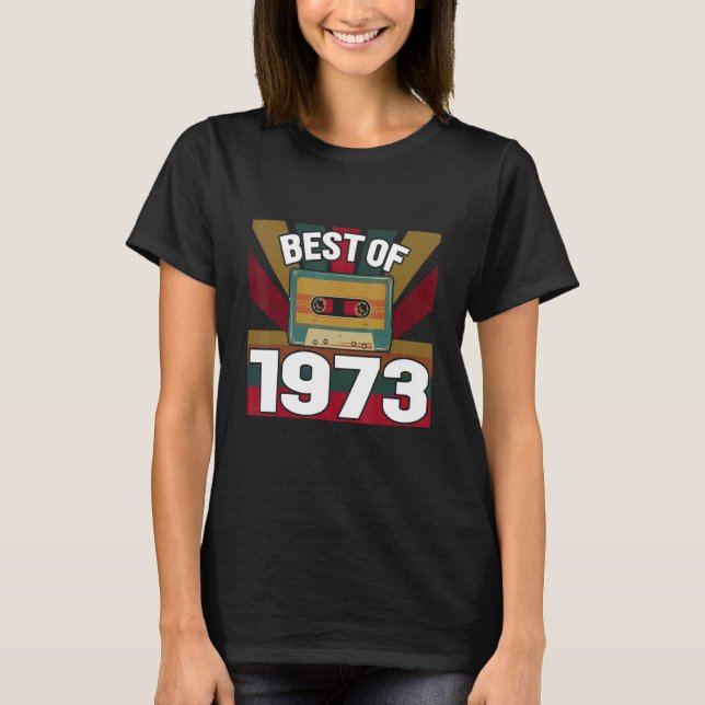 Camiseta Mejor De 1973 Retro De Cinta De Cassette Clásica M (Anverso)
