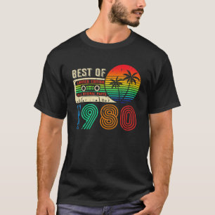 Camiseta Mejor De 1980 42 Nacimiento Cassette Limite