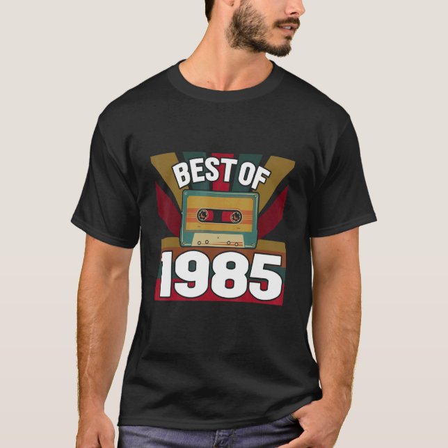 Camiseta Mejor De 1985 Retro De Cinta De Cassette Clásica M (Anverso)
