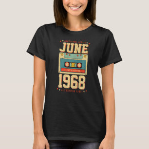 Camiseta Mejor De Junio De 1968 Cinta Cassette De 54 Años D