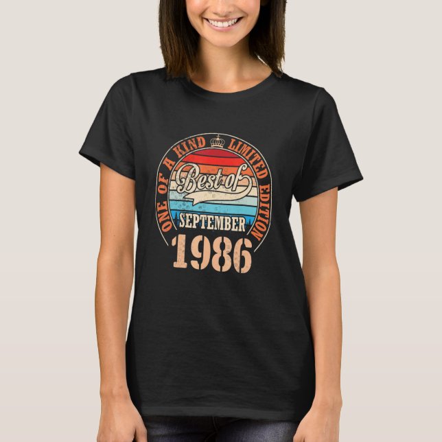 Camiseta Mejor De Septiembre De 1986 Una Edición De A Kind  (Anverso)