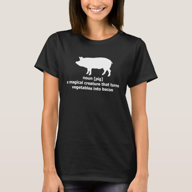 Camiseta Mejor Definición de Cerdo Hilarante y Bacon (Anverso)