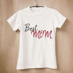 Camiseta Mejor Día de la Madre con Guión Rojo