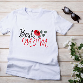 Camiseta Mejor Día de la Madre de la Madre Rosa Roja