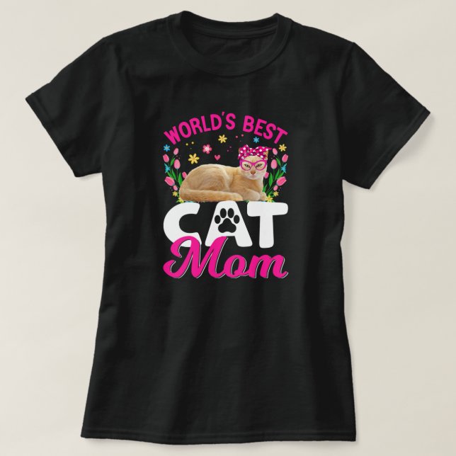 Camiseta Mejor Día de la Madre Gata del Mundo Cute  (Diseño del anverso)