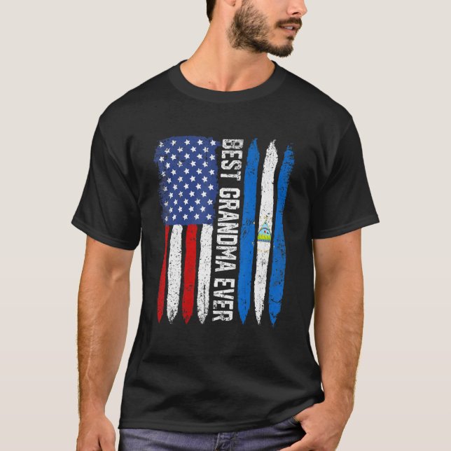 Camiseta Mejor Día de la Madre Nicaragua Bandera de los Est (Anverso)