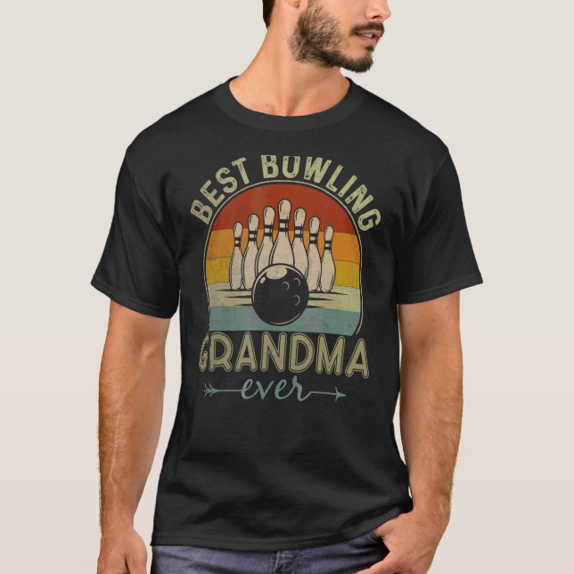 Camiseta Mejor Día de la Madre Retro de la Abuela Bowling (Anverso)