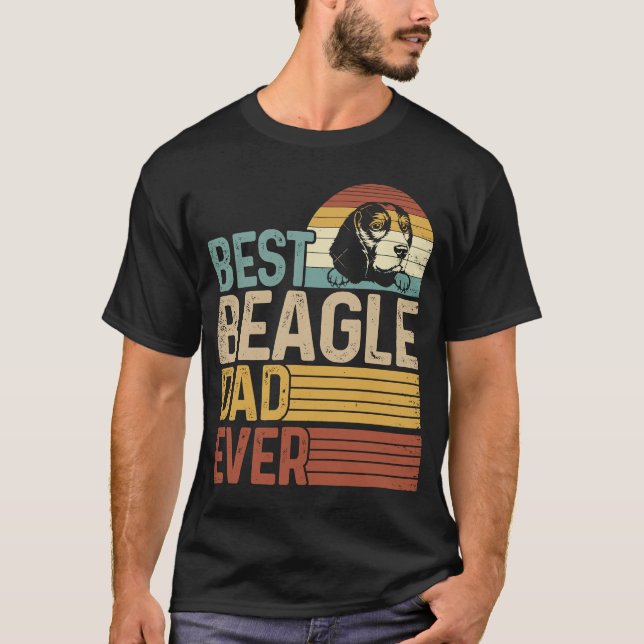 Camiseta Mejor Día de los Padres Retro Beagle Dad (Anverso)