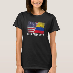 Camiseta Mejor Día de Madre Colombia Bandera de Estados Uni