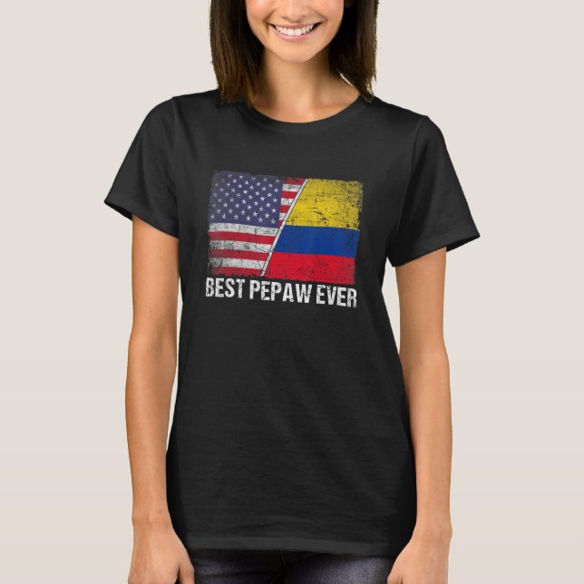 Camiseta Mejor Día del Padre en Colombia Bandera de los Est (Anverso)