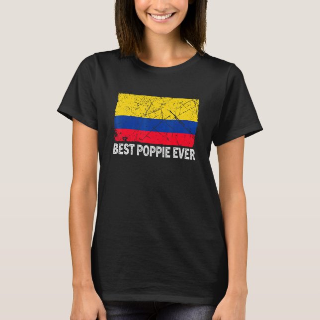 Camiseta Mejor Día del Padre en la Bandera Retro Colombia (Anverso)