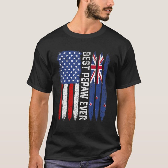 Camiseta Mejor Día del Padre Nueva Zelanda Bandera Estadoun (Anverso)