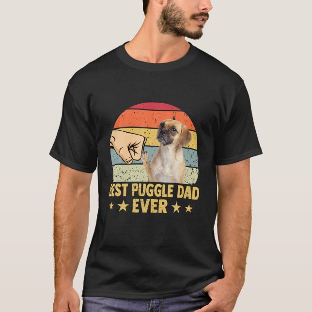 Camiseta Mejor Día del Padre Retro de Puggle (Anverso)