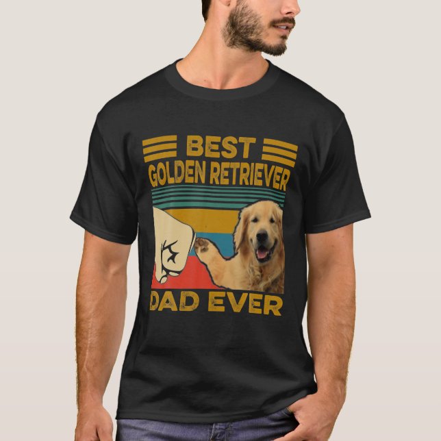Camiseta Mejor Día del Padre Retro del Padre Dorado (Anverso)
