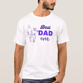 Camiseta Mejor diseño púrpura de papá | Padre e hijo Sil