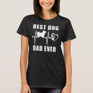 Camiseta Mejor Dog Dad Ever Yorkshire Terrier Dog Heartbeat